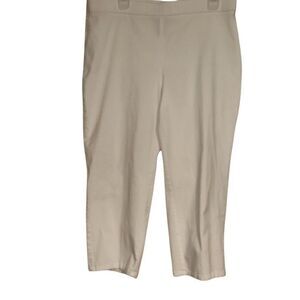 Style & Co White Stretch Flat Front Pull On Mid-Rise Chino Pants Ladies Large